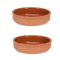 Excellent Houseware Tapas schaaltjes - 2x stuks - terracotta - 16 x 4 cm