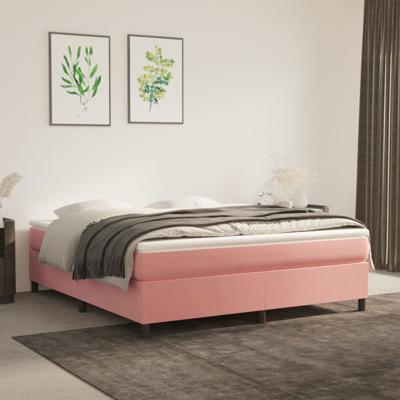 Bedframe fluweel roze 160x200 cm