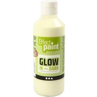 Gele glow in the dark verf 250 ml