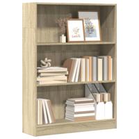 Boekenkast 80x24x109 cm bewerkt hout sonoma eikenkleurig