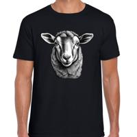 Cadeau T-shirt heren - boerderijdieren liefhebber - zwart - schaap Cadeau T-shirt heren - boerderijdieren liefhebber - zwart - schaap