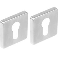 Intersteel rozet met profielcilindergat vierkant RVS geborsteld - thumbnail