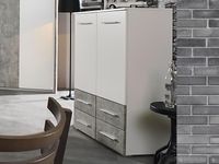 Commode SIEG 2 deuren 4 lades alpine wit/steengrijs - thumbnail