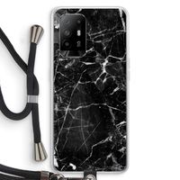 Zwart Marmer 2: Oppo A95 5G Transparant Hoesje met koord