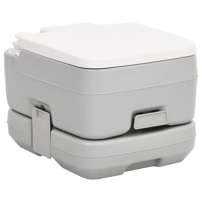 VidaXL Campingtoilet draagbaar 10+10 l hdpe grijs en wit
