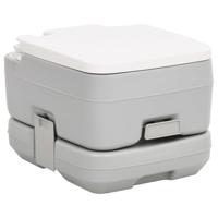 VidaXL Campingtoilet draagbaar 10+10 l hdpe grijs en wit