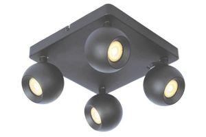 Lucide FAVORI - Plafondspot - 4xGU10 - Zwart