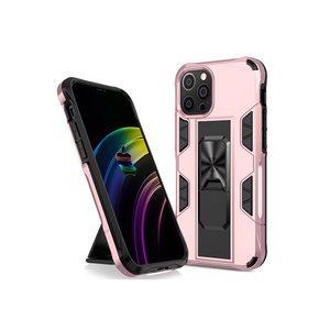 Samsung Galaxy A41 hoesje - Backcover - Rugged Armor - Kickstand - Extra valbescherming - Shockproof - TPU - Roze