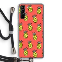 Ananas: Samsung Galaxy S21 Plus Transparant Hoesje met koord Ananas: Samsung Galaxy S21 Plus Transparant Hoesje met koord