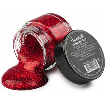 Superstar Glittergel - rood - 15 ml - voor lichaam/gezicht en haar - festival - verkleedaccessoires