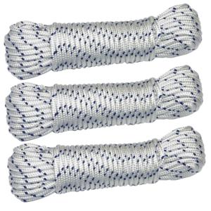 AMIG paracord touw - 3x - 10 meter - D4mm - 400kg - nylon/polyester - wit/blauw