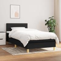 Boxspring met matras stof zwart 100x200 cm SKU: V3140675 - thumbnail