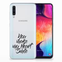 Samsung Galaxy A50 | Siliconen hoesje | met naam Heart Smile