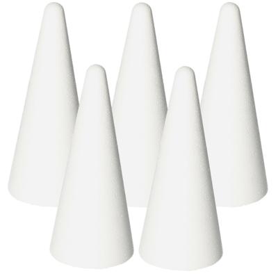 Piepschuim kegel - 5x - wit - H21 cm - styropor vormen - Hobby/diy - knutselmateriaal Piepschuim kegel - 5x - wit - H21 cm - styropor vormen - Hobby/diy - knutselmateriaal