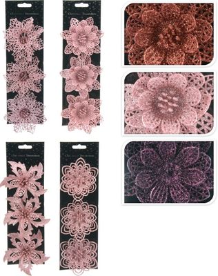 Flower On Clip 12 cm Set3 12ass kerst Nampook - Nampook Flower On Clip 12 cm Set3 12ass kerst Nampook - Nampook