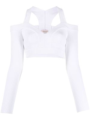 Alexander McQueen haut en maille à découpes - Blanc