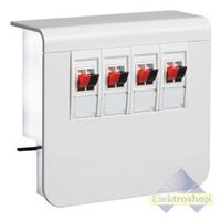 Hager plintgoot outlet viervoudige luidsprekeraansluiting alu 55mm Hager plintgoot outlet viervoudige luidsprekeraansluiting alu 55mm