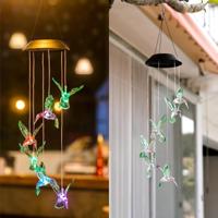 Creatieve elektronica Solar LED Hummingbird wind klokkenspel licht zeven kleuren