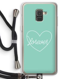 Forever heart pastel: Samsung Galaxy A8 (2018) Transparant Hoesje met koord