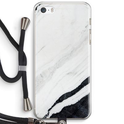 Elegante marmer: iPhone 5 / 5S / SE Transparant Hoesje met koord