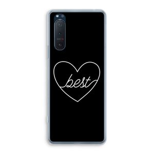 Best heart black: Sony Xperia 5 II Transparant Hoesje