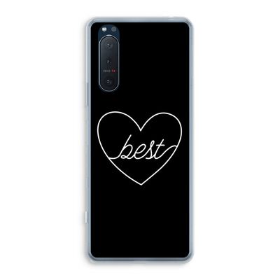 Best heart black: Sony Xperia 5 II Transparant Hoesje