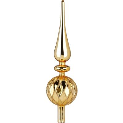 Inge Christmas piek - goud - glas - 31 cm - gedecoreerd - kerstboom topper - kerstversiering