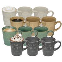 Secret de gourmet Koffiemokken - 12x stuks - 200 ml - kleuren gemixt