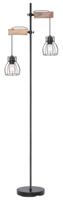 Globo Staande lampMina zwart met hout - 15326-2SN