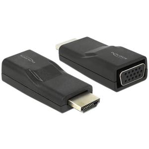 Delock 65655 HDMI / VGA Adapter [1x HDMI-stekker - 1x D-sub bus 15-polig] Zwart