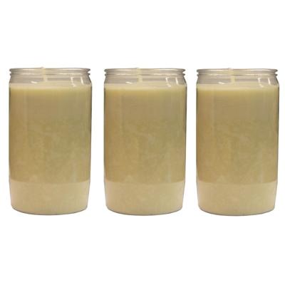 Grafkaars/gedenklicht - 3x - wit - 6 x 10 cm - 3 dagen brandtijd