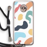 Memphis Shapes Blue: Motorola Moto G6 Transparant Hoesje met koord