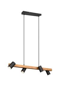 Trio Richtbare hanglampMarley Zwart met hout - 312490432