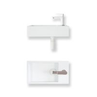 Fonteinset Baseline solid surface 40x22x10 cm wit mat