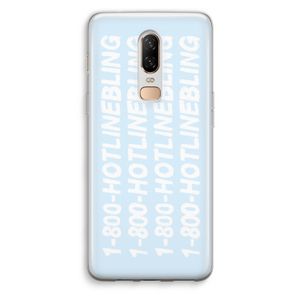 Hotline bling blue: OnePlus 6 Transparant Hoesje