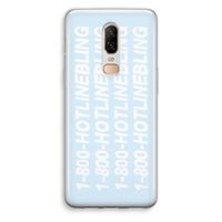 Hotline bling blue: OnePlus 6 Transparant Hoesje