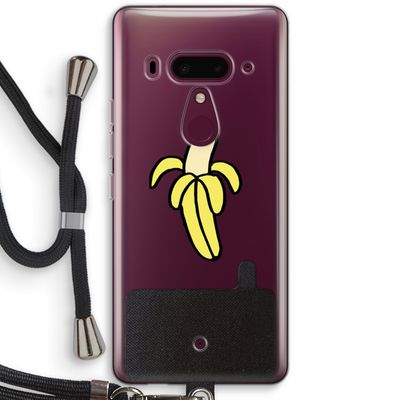 Banana: HTC U12+ Transparant Hoesje met koord