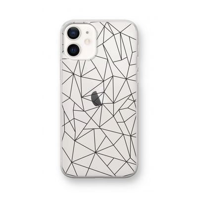 Geometrische lijnen zwart: iPhone 12 mini Transparant Hoesje