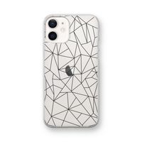 Geometrische lijnen zwart: iPhone 12 mini Transparant Hoesje