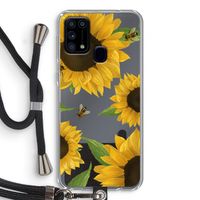 Sunflower and bees: Samsung Galaxy M31 Transparant Hoesje met koord