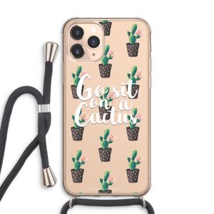 Cactus quote: iPhone 11 Pro Max Transparant Hoesje met koord