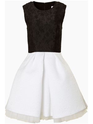 Carolina Herrera robe en jacquard à taille ceinturée - Noir
