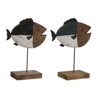 Decoratieve figuren DKD Home Decor Multicolour Natuurlijk Vis 18 x 8 x 26 cm (2 Stuks)