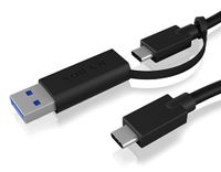ICY BOX USB-kabel USB 3.2 Gen2 USB-C stekker, USB-C stekker, USB-A stekker 1.00 m Zwart 60857 - thumbnail