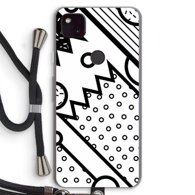 Pop Art #4: Pixel 4a 5G Transparant Hoesje met koord