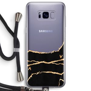 Gouden marmer: Samsung Galaxy S8 Plus Transparant Hoesje met koord