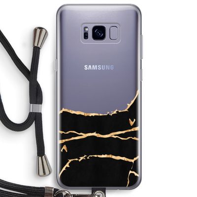 Gouden marmer: Samsung Galaxy S8 Plus Transparant Hoesje met koord