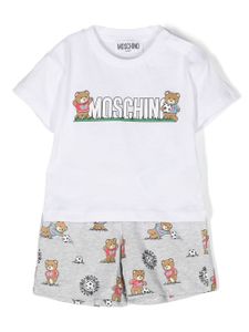 Moschino Kids ensemble haut-short à imprimé Teddy Bear - Blanc