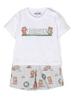 Moschino Kids ensemble haut-short à imprimé Teddy Bear - Blanc - thumbnail