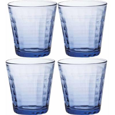 Duralex Drinkglazen Prisme - 4x stuks - blauw - 220 ml - waterglazen